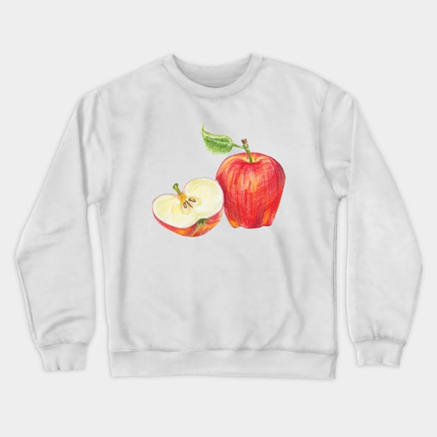 red apple, half red apple Crewneck Sweatshirt by lisenok